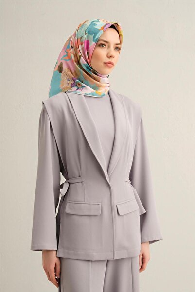 Armine Eșarfă din twill de mătase pură cu model 9334- 34