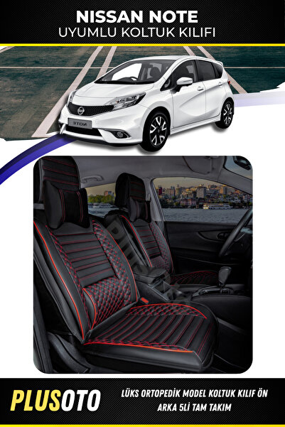 PlusOto مجموعة غطاء مقعد السيارة المتوافقة مع Nissan Note Plus Lux Series بال...