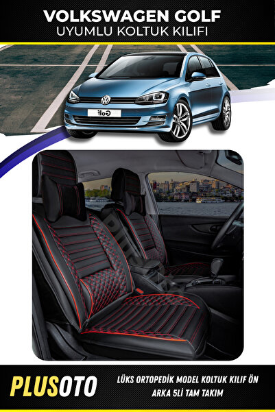 PlusOto مجموعة أغطية مقاعد السيارة المتوافقة مع سلسلة Volkswagen Golf Plus Lu...