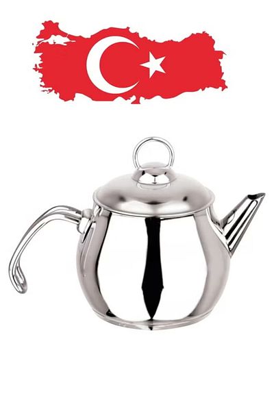 Cady One 1.5 L Stainless Steel Teapot With Stainless Steel Handle Made In Turkey 109-09-ba8002