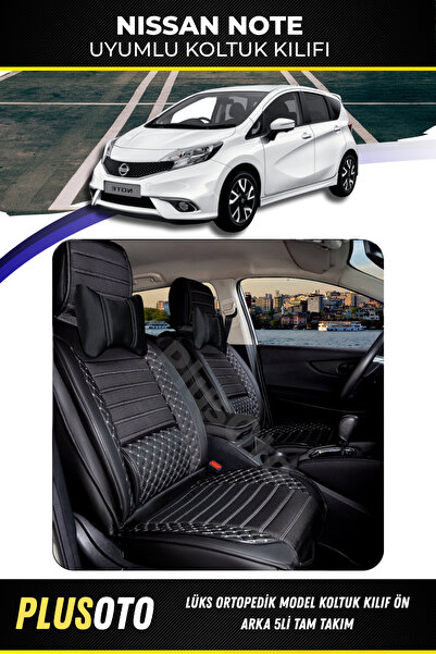 PlusOto مجموعة غطاء مقعد السيارة المتوافقة مع Nissan Note Plus Lux Series بال...
