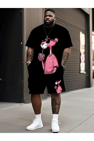 LAND MODA Fashion a Must-Have Item for Men! It's a Big Black Suit with a Drink of Classic Pink