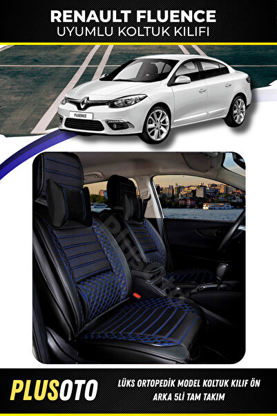 PlusOto مجموعة أغطية مقاعد السيارة المتوافقة مع سلسلة RENAULT Fluence Plus Lu...