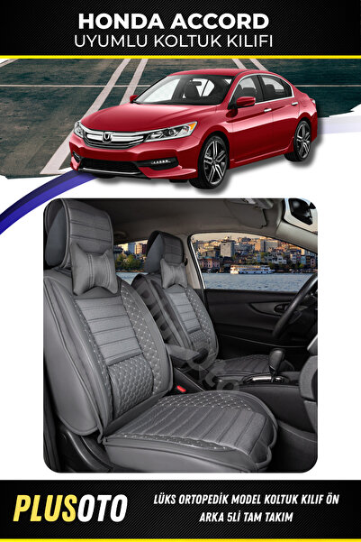 PlusOto مجموعة أغطية مقاعد السيارة المدخنة المتوافقة مع سلسلة Honda Accord Pl...