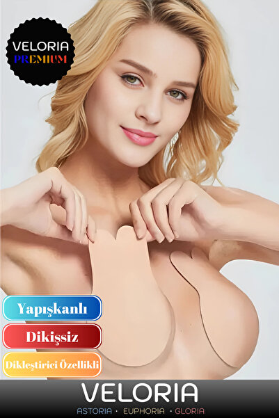 Veloria Premium Seri Göğüs Dikleştiren Dolgun Gösteren Dikişsiz Göğüs Ucu Kap...
