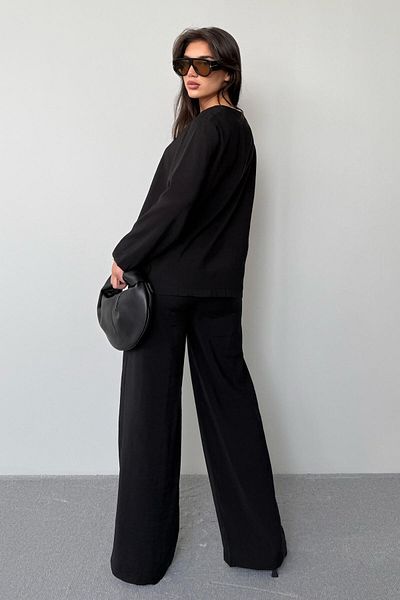 Madmext Black Front Tie-Up Bottom Top Set Mg2473