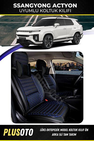 PlusOto مجموعة أغطية مقاعد السيارة المتوافقة مع سلسلة سانج يونج أكتيون بلس لو...