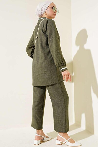 YILMAZBARMAZ γυναικείο ζιγκ-ζαγκ λεπτομερές διπλό κοστούμι