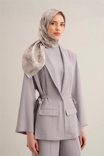 Armine Patterned Pure Silk Twill Scarf 9339- 81