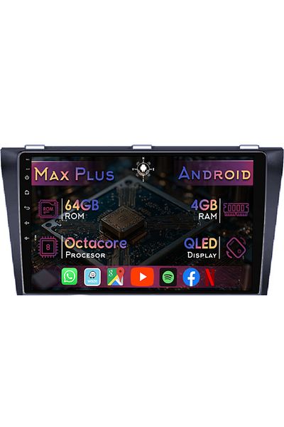 navi-it Navigatie dedicata Mazda 3 2004-2009, 4GB RAM 64GB ROM, Octacore, Android 14, Display QLED 9",
