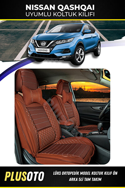 PlusOto Nissan Qashqai Compatible Plus Lux Series Cinnamon Car Seat Cover Set...