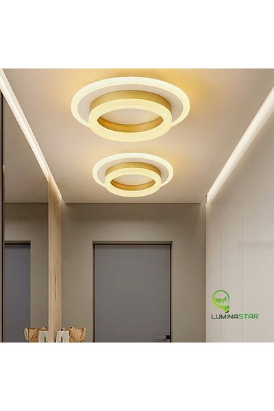 luminastar Lustra Led Rotunda, 30w, Aurie, Lumina Calda/rece/neutra