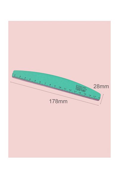 LA PERLA TECH 1PICS Nail File with Ruler Scale 120/180 Sanding Nail Filer Polish Thick Sandpaper Nail Buffer