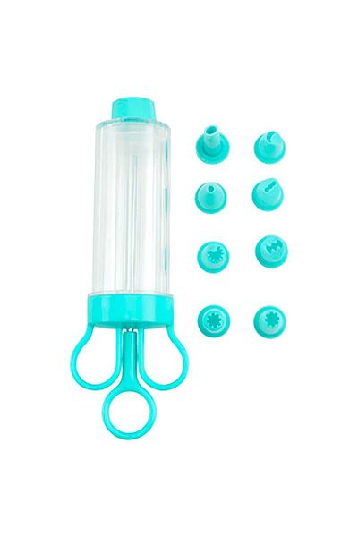 Köken Koken Cake Decorating Set, Syringe 16.5x6.7 cm, 8 Nozzles 1.9 cm, Green