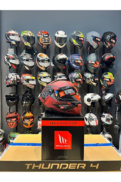MT Helmets KASK MT FF118SV THUNDER 4 SV LUMINENCE D5 MAT KIRMIZI (ŞEFFAF VİZÖR)
