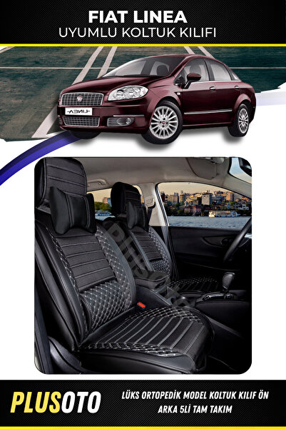 PlusOto مجموعة أغطية مقاعد السيارة المتوافقة مع Fiat Linea Plus Lux Series با...