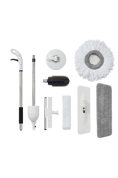 PAA-home Set Mop Multifunctional PAA-home, Spala, Matura si Pulverizeaza, Mop Plat, Rotativ si Geamuri