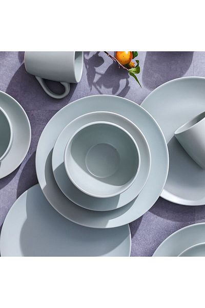 Danube Home Apollo 16-Piece Color Glazed Stoneware Dinner Set-Serves 4 Grey