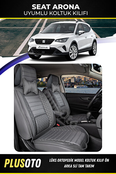 PlusOto مجموعة أغطية مقاعد السيارة المدخنة المتوافقة مع سلسلة Seat Arona Plus...
