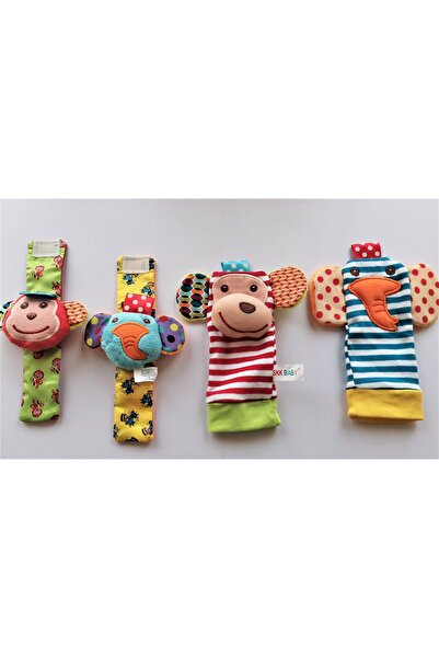 Factory Price - Wrist Rattle & Foot Finder Socks - Animal Design G