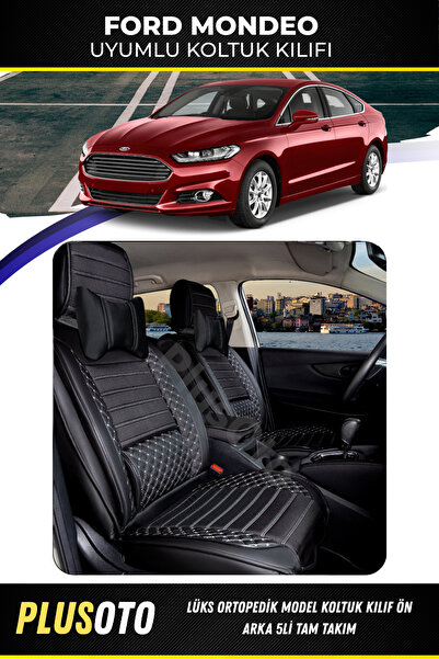 PlusOto مجموعة أغطية مقاعد السيارة المتوافقة مع سلسلة Ford Mondeo Plus Lux با...