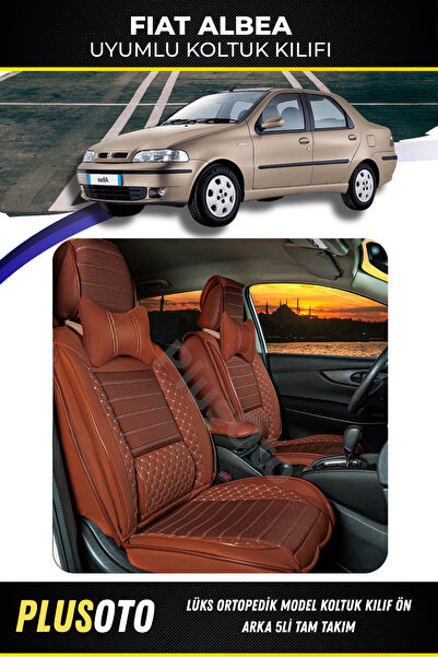 PlusOto مجموعة أغطية مقاعد السيارة المتوافقة مع Fiat Albea Plus Lux Series Ci...