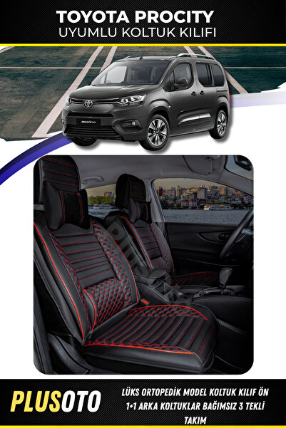 PlusOto Toyota Procity Compatible Rear 3 Single Plus Lux Series Black Red Car...