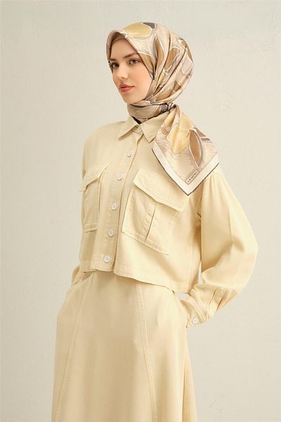Armine Eșarfă din twill de mătase pură cu model 9314- 06