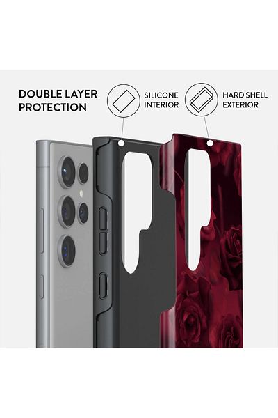 BURGA Phone Case Samsung Galaxy S24 ultra Hybrid 2 Layer Hard Shell Silicone Protective, Scratch Resistant