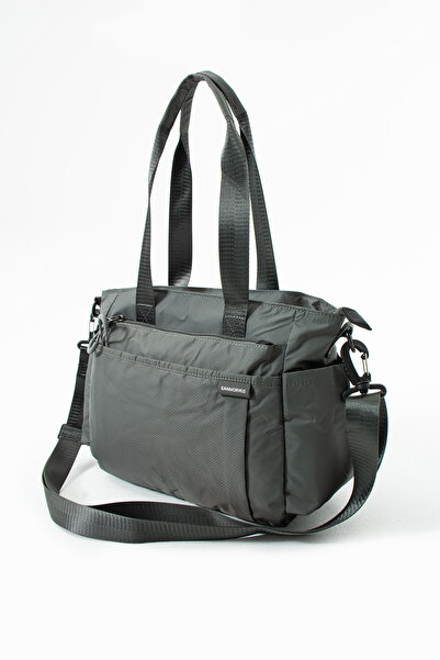 Sanmorris Sn-6007 Women's Water Resistant Parachute Fabric Hand Shoulder Bag Shoulder Bag Crossbody Bag Dark Gray