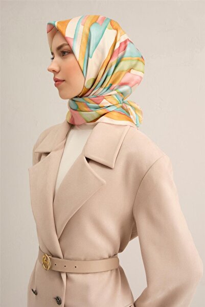 Armine بنقشة مجردة شال ساف حرير سورا 9306D 37