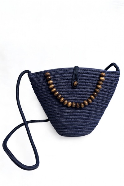 MaVaux Kaia Natural Wooden Beaded, Beach and Casual, Stylish and Elegant Crossbody Bag