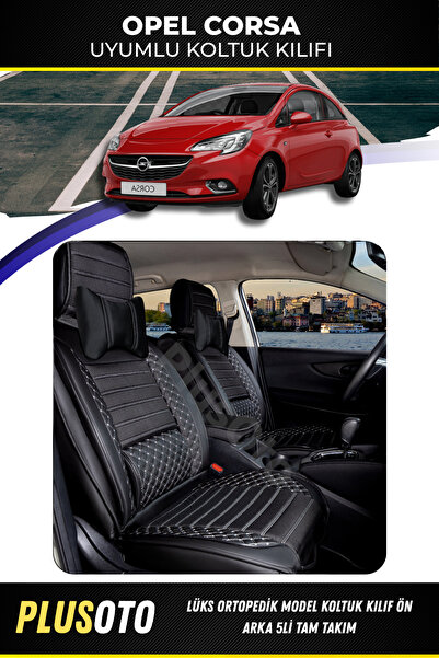 PlusOto مجموعة أغطية مقاعد السيارة المتوافقة مع سلسلة Opel Corsa Plus Lux بال...