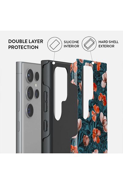 BURGA Phone Case Samsung Galaxy S24 ultra Hybrid 2 Layer Hard Shell Silicone Protective, Scratch Resistant