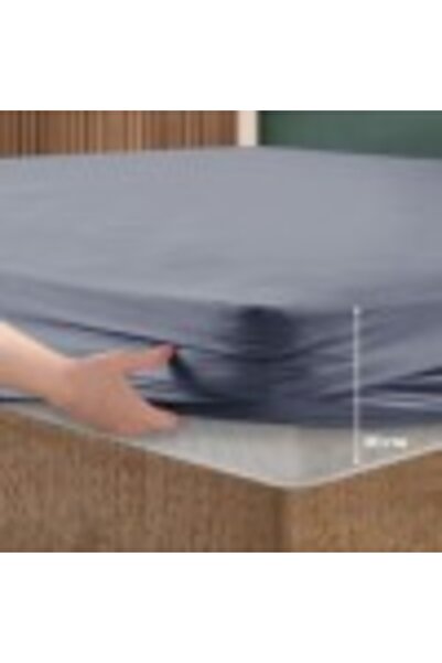 First Choice Σετ καλύμματος κρεβατιού με λάστιχο και μαξιλαροθήκη, 100% βαμβάκι ranforce, 100x200 εκ., Μπλε