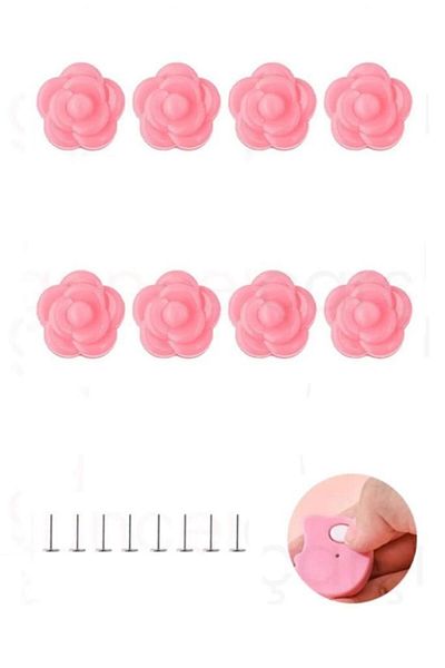 jetfast 8 Pieces Pink Color Rose Pattern Quilt Case Bed Sheet Duvet Cover Holder Stabilizer Anti-Slip