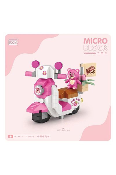 Loz Vagonlıfe 8613 Micro Block Pink Scooter 130 Pieces
