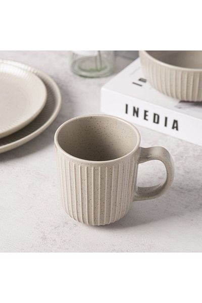 Danube Home Youthful Bite 16-Piece Stoneware Dinner Set -Serves 4 Grey