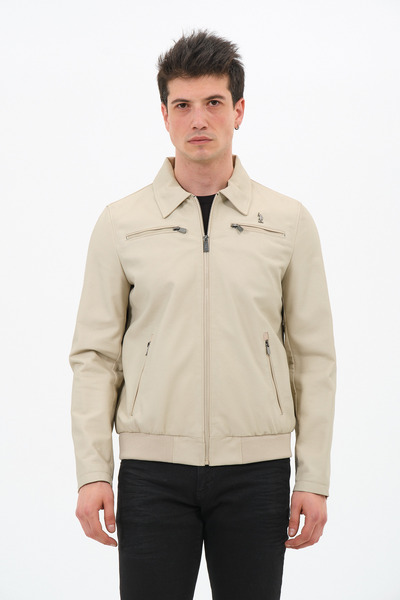 U.S. Polo Assn. Erkek Ekru Mont