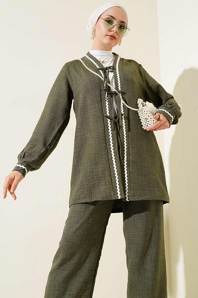 modasindoma Women's Zigzag Detailed Double Suit