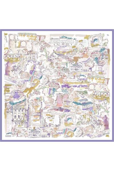 Armine Patterned Pure Silk Sura Scarf 9349- 03