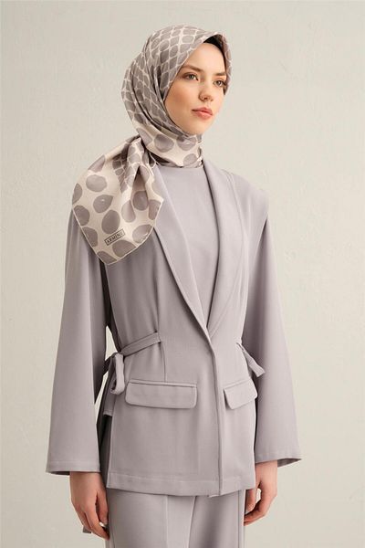 Armine Patterned Pure Silk Twill Scarf 9354- 84