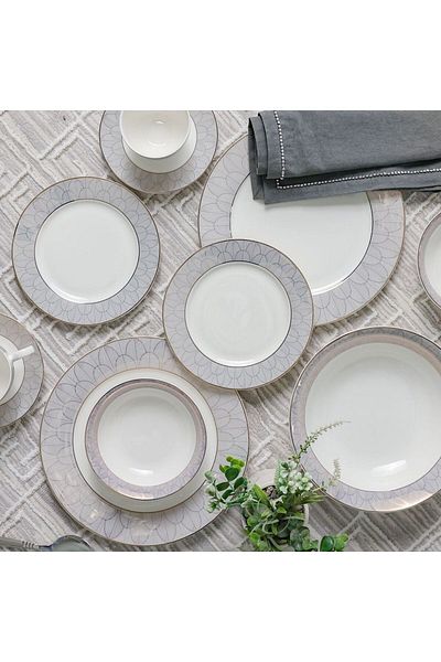 Danube Home Eleganza 44-Piece New Bone China Dinner Set-Serves 8