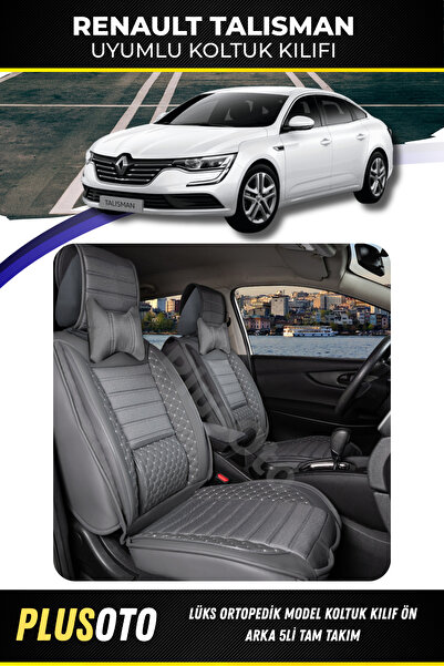 PlusOto مجموعة أغطية مقاعد السيارة المدخنة المتوافقة مع سلسلة Renault Talisma...