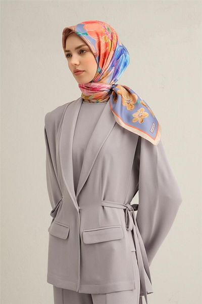 Armine Eșarfă din twill de mătase pură cu model 9318- 07