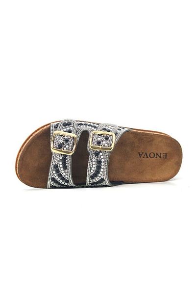 Scoperta Stone Embroidered Buckle Detailed Daily Women's Slippers