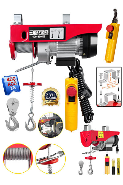 DAFLONG ORIGINAL SERİ BAKIR SARGILI YENİ NESİL MOTOR 400-800 KG KUMANDALI CARASKAL VİNÇ