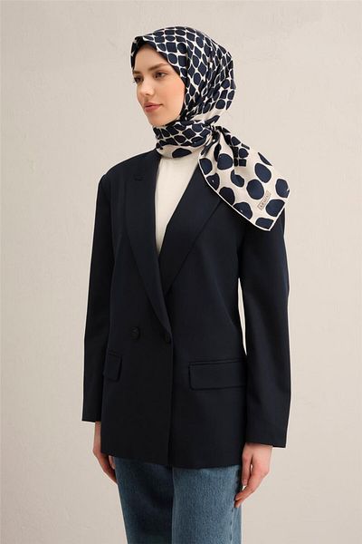 Armine Patterned Pure Silk Twill Scarf 9354- 81