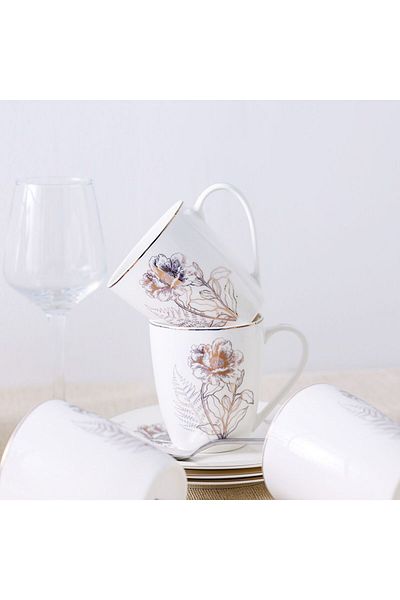 Danube Home Youthful Bite Celestia 16-Piece New Bone China Dinner Set Serves-4