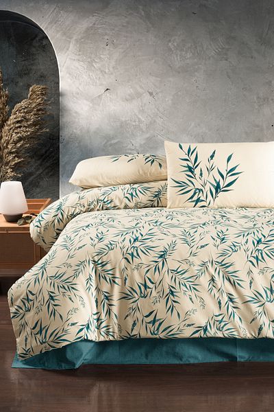 Set cuvertură dublă din bumbac Verdure Mint